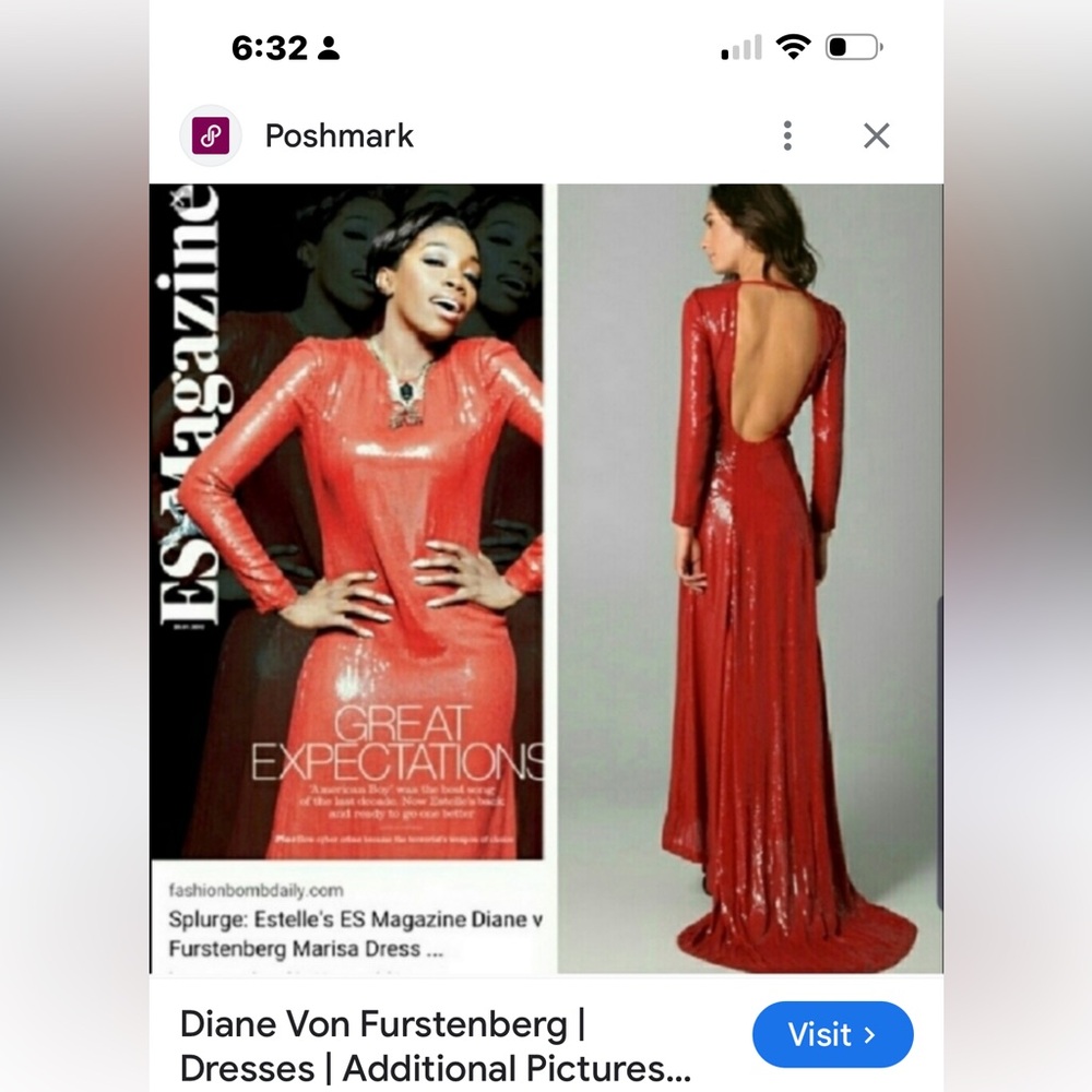 Diane Von Furstenberg Red Sequin Long Sleeve Dress 1,600 NWT for sale 800
